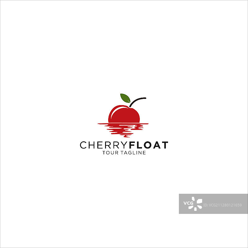 樱桃漂浮标志模板设计图片素材