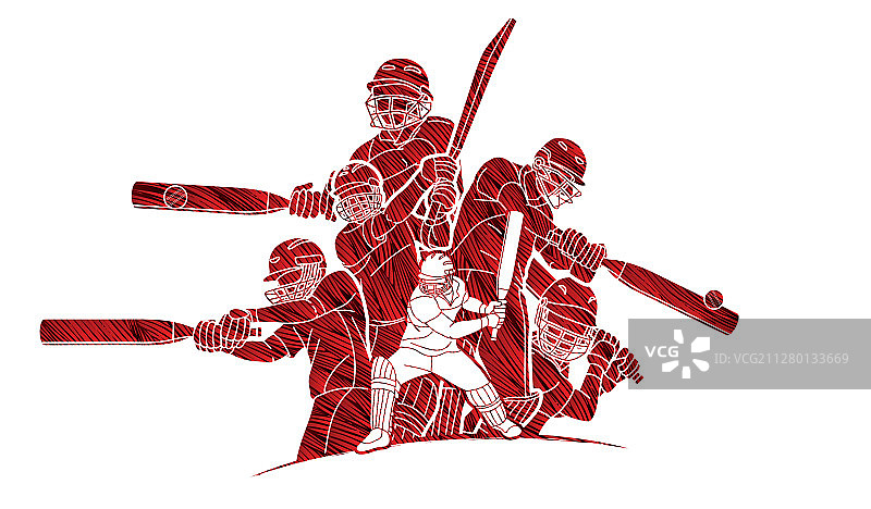 板球运动员卡通形象图片素材