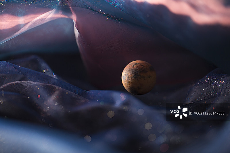 夜晚太空火星静物图片素材