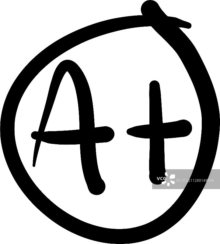 手绘A+等级图标图片素材