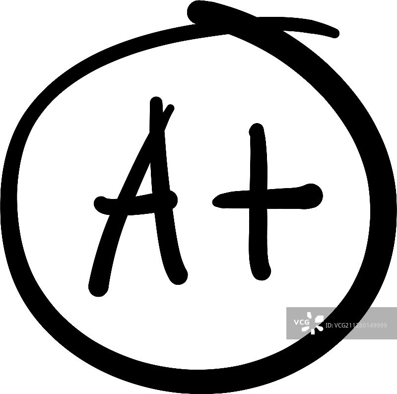 手绘A+等级图标图片素材