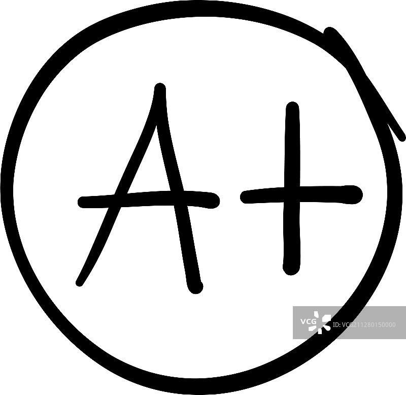 手绘A+等级图标图片素材