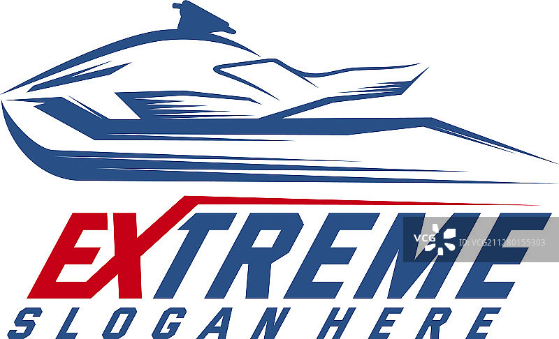 极限喷气滑雪运动Logo设计图片素材