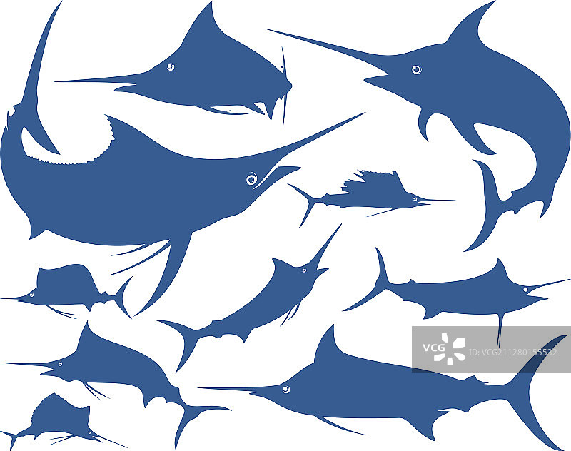 马林鱼标志设计钓鱼标志设计图片素材