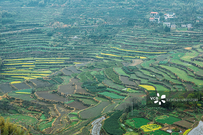 浙江最美乡村嵊州梯田图片素材