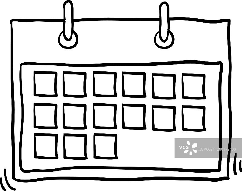 手绘风格日历手机图标图片素材