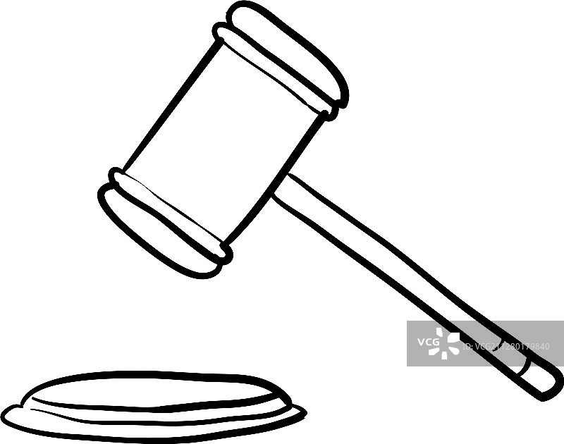 手绘涂鸦风格的法官 gavel图片素材