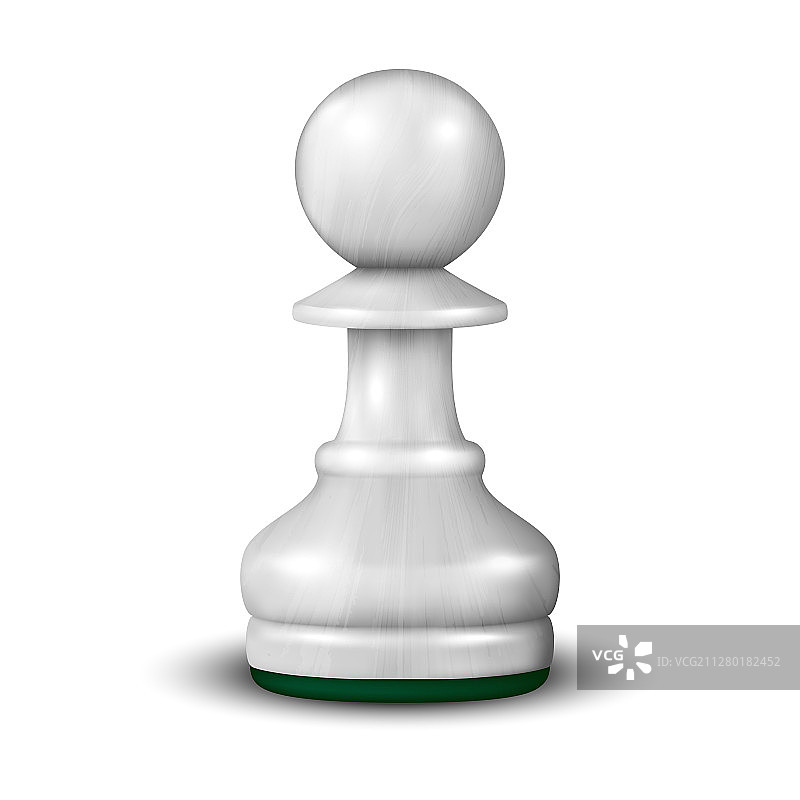 3D逼真白色木制兵卒图标特写图片素材