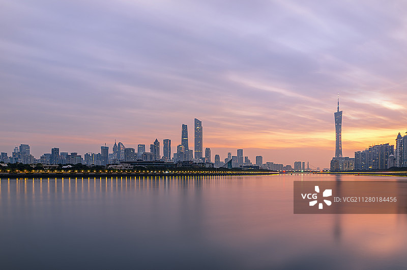 广州珠江日出图片素材