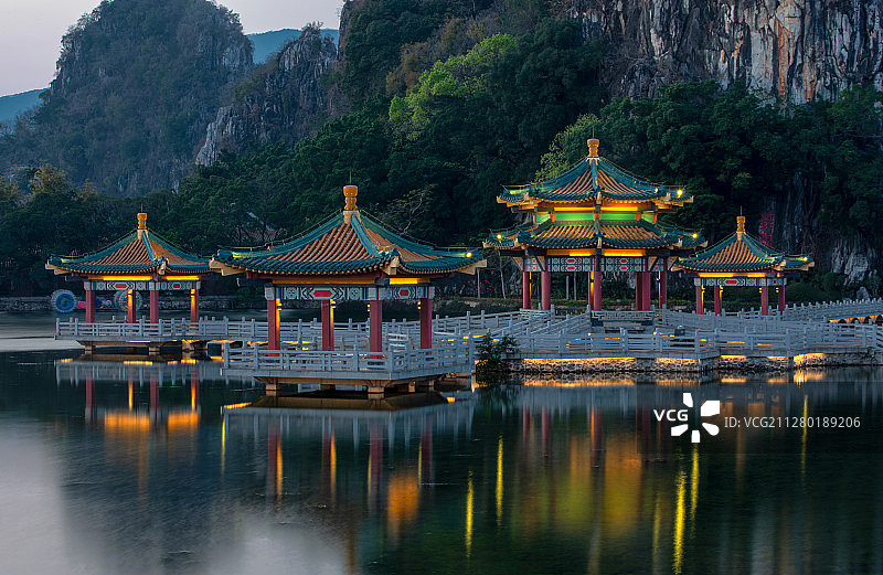 星湖五龙亭图片素材