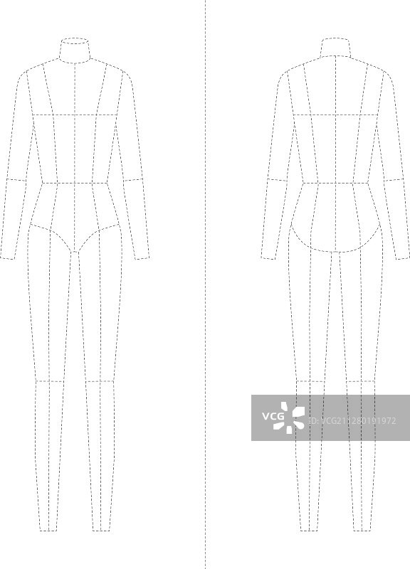 女性人体技术绘图时尚模板图片素材