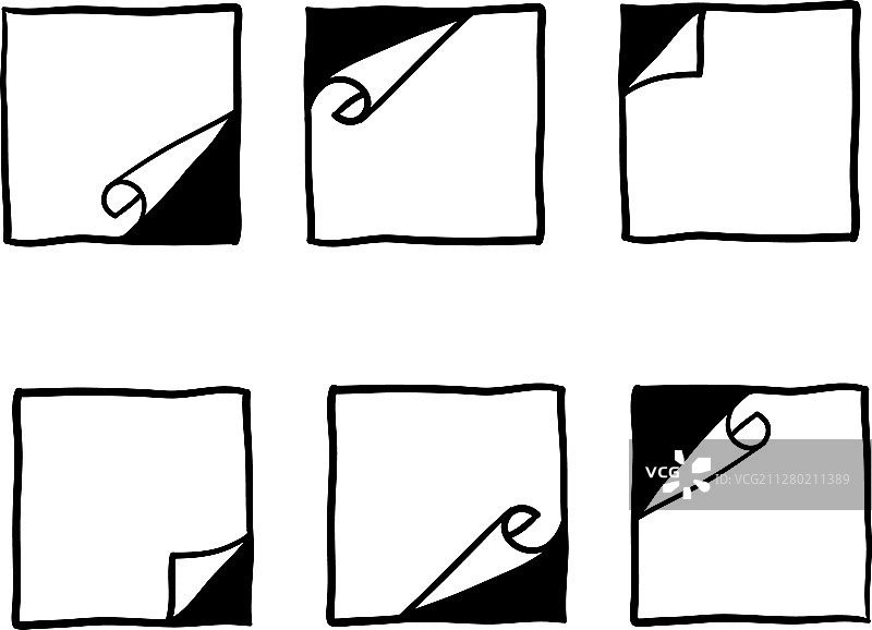 卷曲纸张边角图片素材