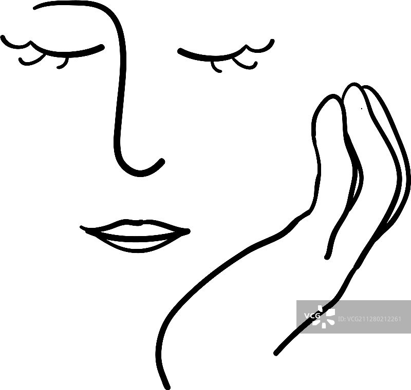 现代抽象人脸手绘画像图片素材