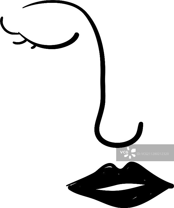 抽象线条连续人脸图片素材