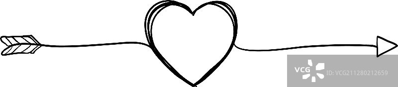 手绘涂鸦风格的爱心图案图片素材