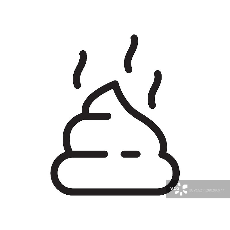 狗便便臭味图标细线艺术模板图片素材