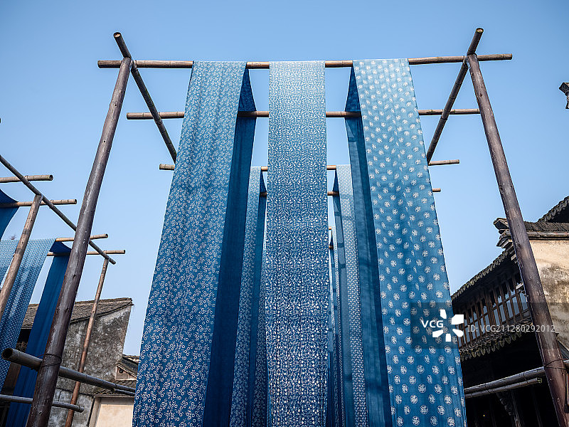 浙江乌镇染布工艺图片素材