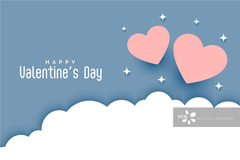 纸艺风格情人节背景图片素材