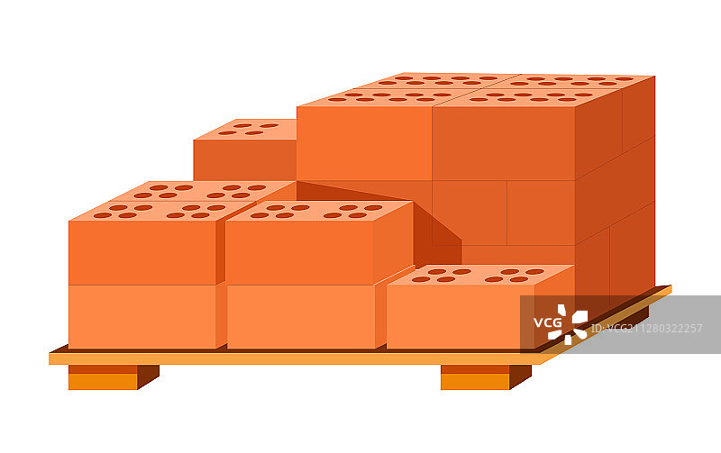 木架上的砖块堆图片素材