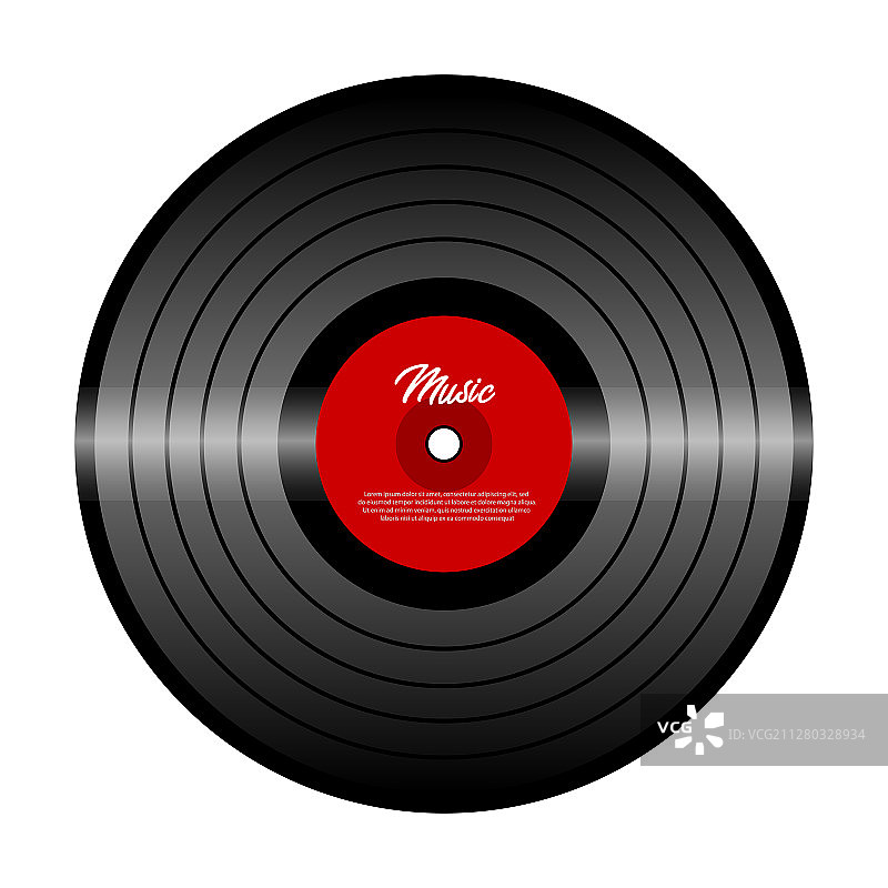 红色标签复古黑胶唱片图片素材