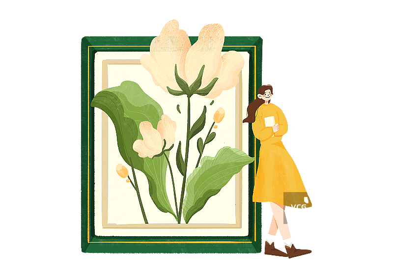 小清新花朵植物相框图片素材