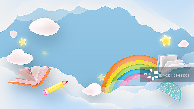 蓝天白云中的书籍图片素材