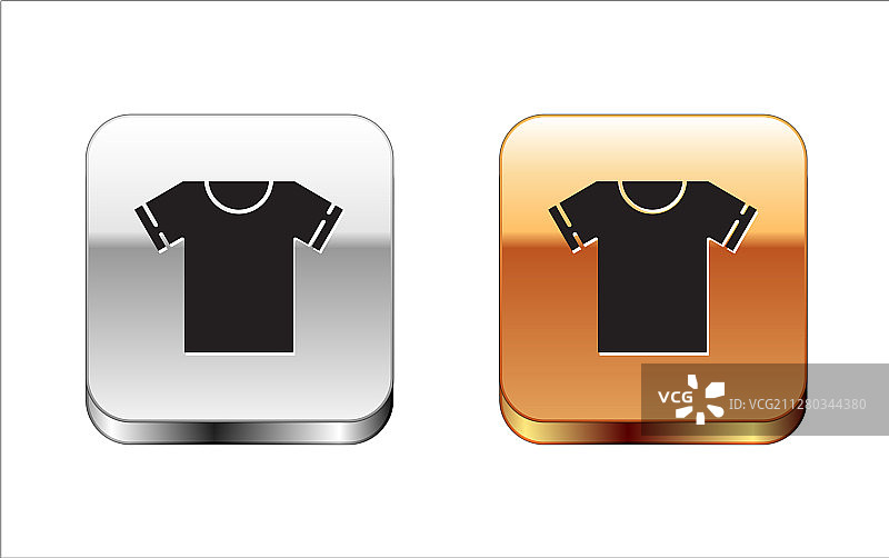 白色背景上的黑色T恤图标图片素材