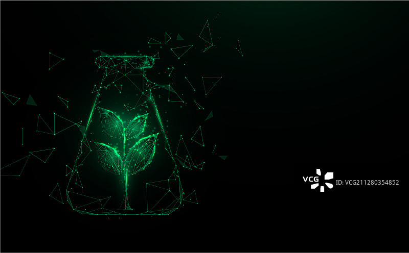 实验室测试设备中的绿色植物图片素材