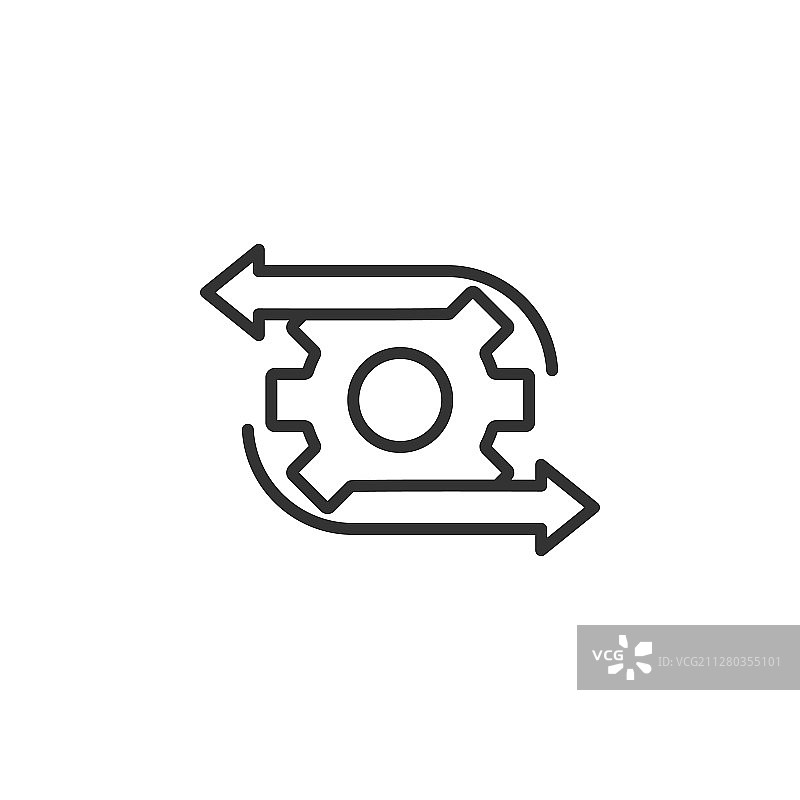 扁平风格的工作流程图标图片素材