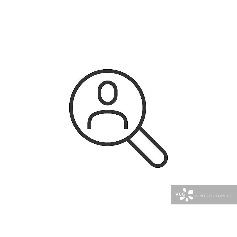 扁平风格放大镜搜索职位空缺图标图片素材