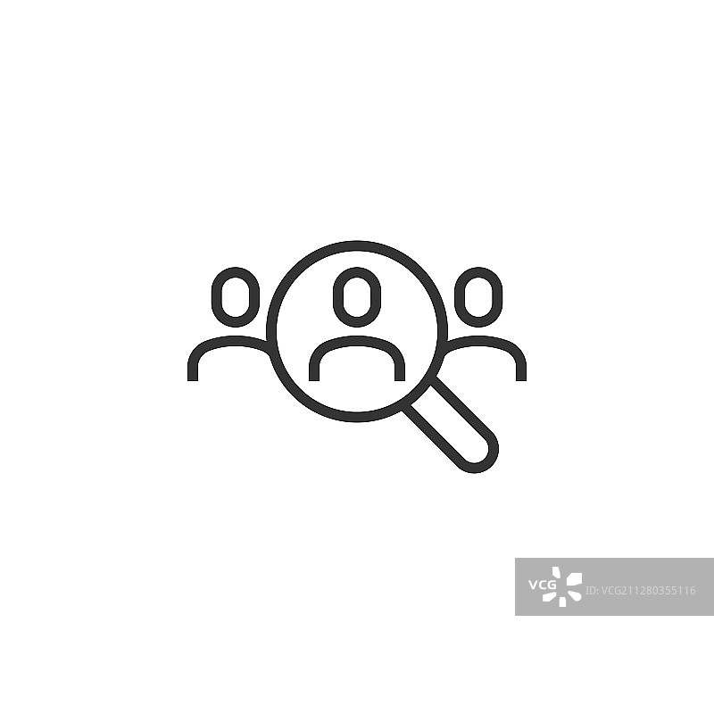 扁平风格放大镜搜索职位空缺图标图片素材