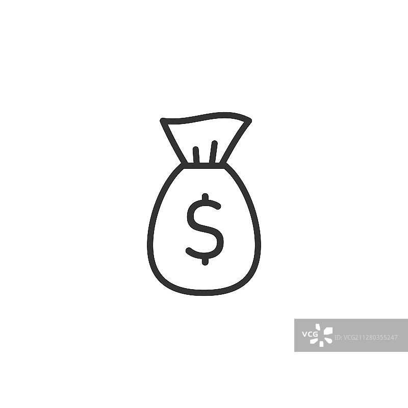 扁平风格的钱袋图标，带美元符号图片素材