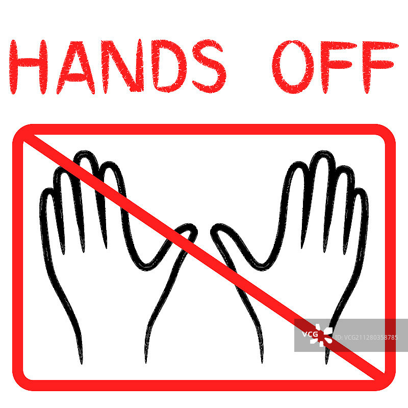 红色矩形中的禁止触摸手势图片素材