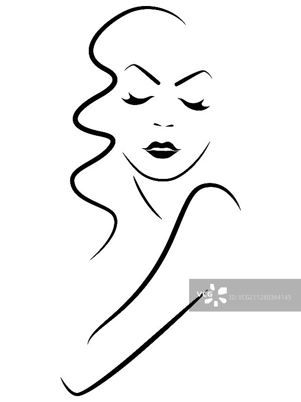 闭着眼睛的性感女人图片素材