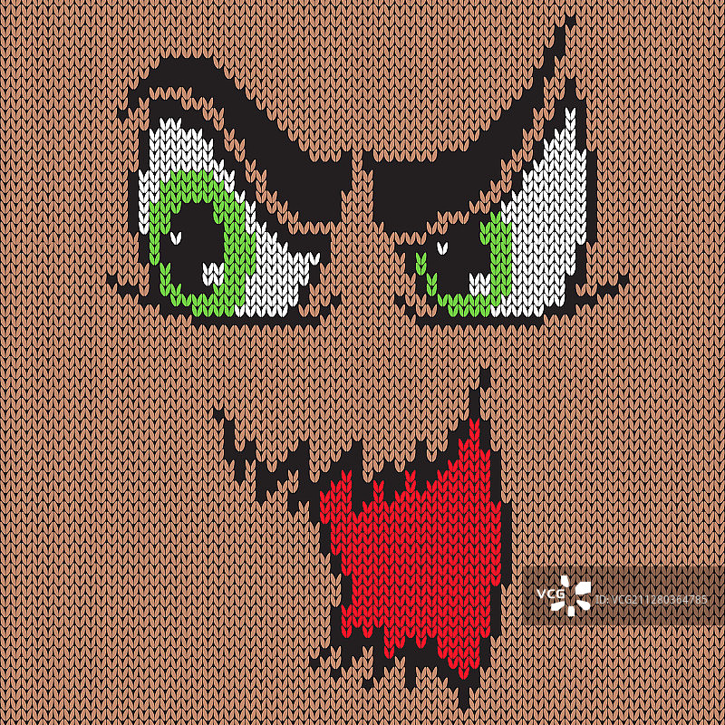 邪恶的针织鬼脸图片素材