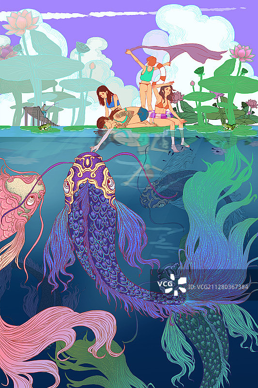 自鱼自乐图片素材