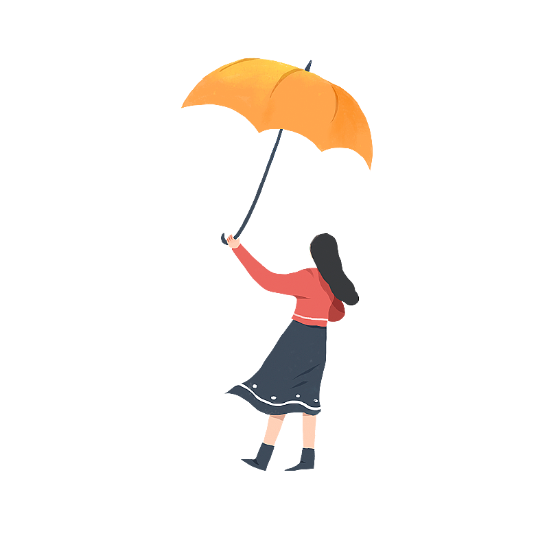 撑伞的女孩图片素材