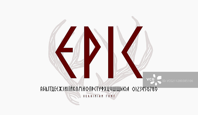 几何窄体无衬线装饰字体图片素材