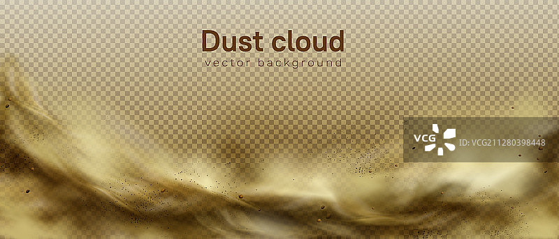 透明背景上的沙漠沙尘暴棕色尘埃云图片素材