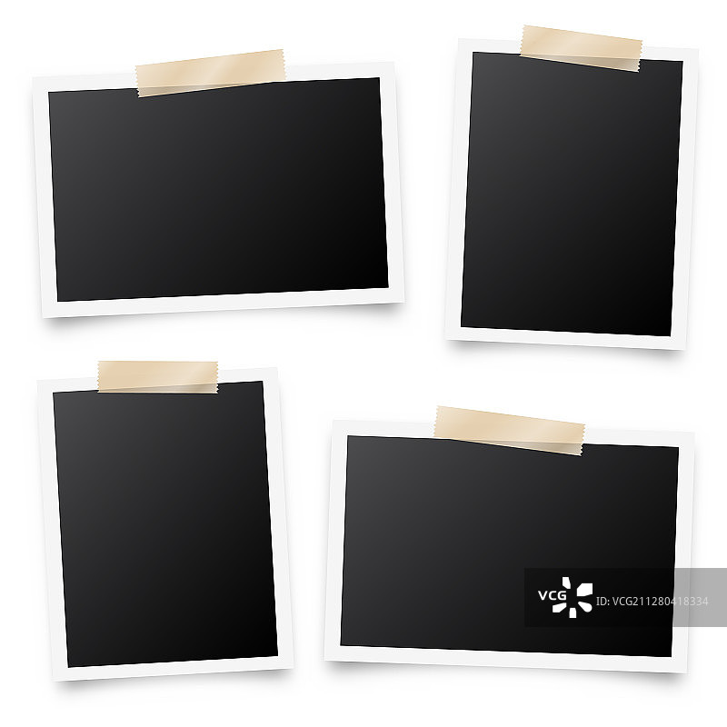 逼真空白照片卡片胶片复古素材图片素材