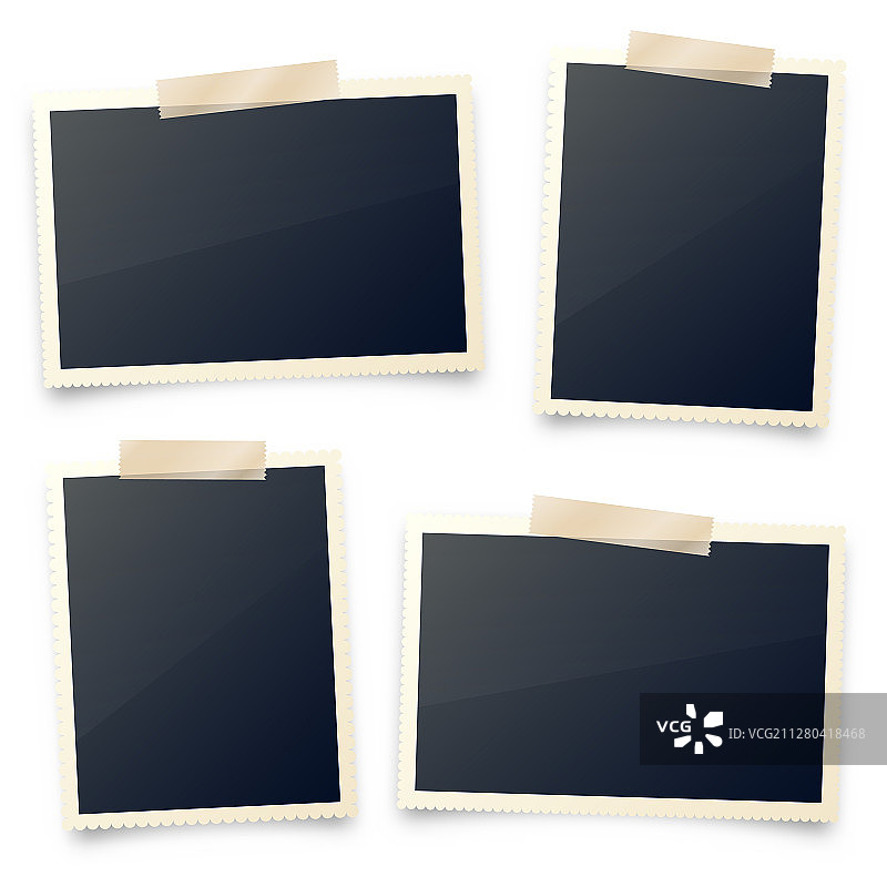 逼真空白照片卡片胶片复古素材图片素材