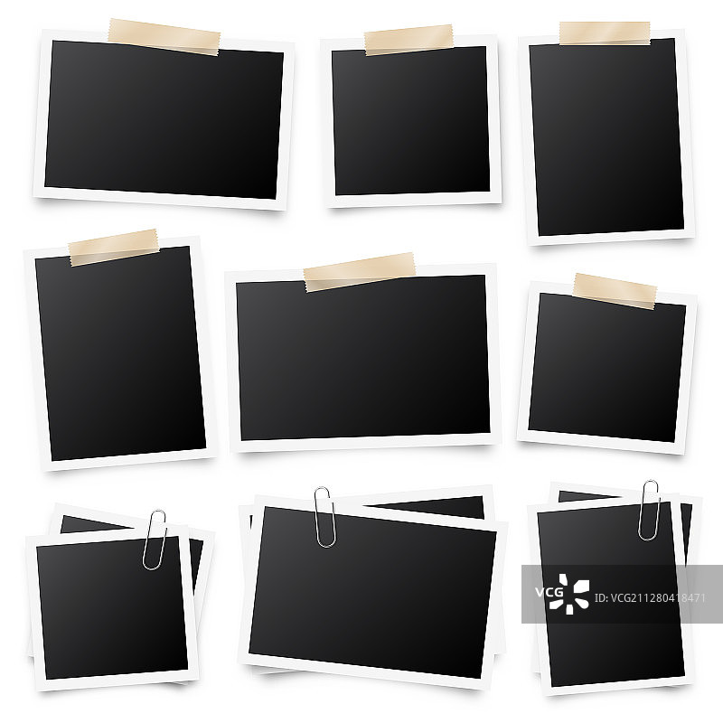 逼真空白照片卡片胶片复古素材图片素材