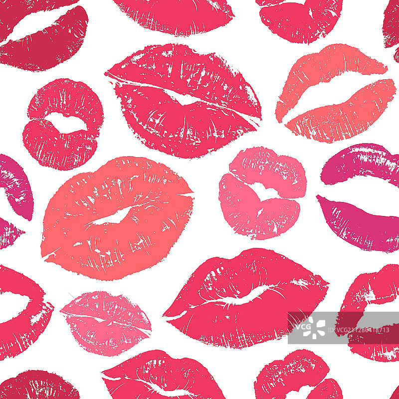 色彩缤纷的女士嘴唇无缝图案图片素材