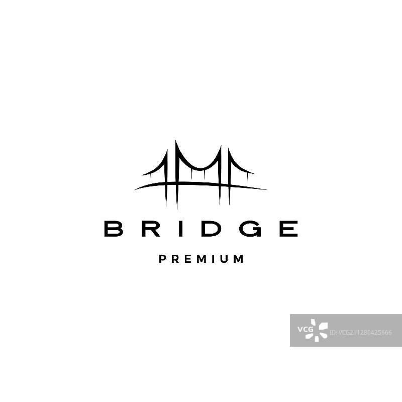 桥梁标志图标线条轮廓单线图片素材