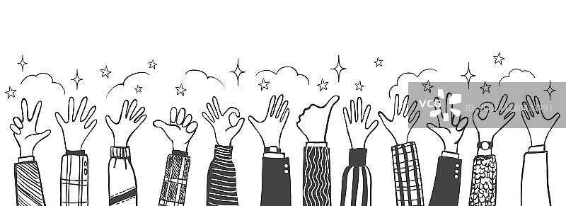 涂鸦点赞手势图片素材