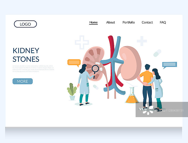 肾结石网站着陆页设计图片素材