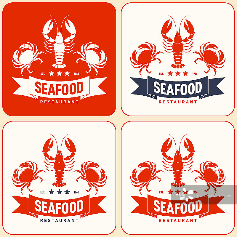 海鲜餐厅标志合集图片素材