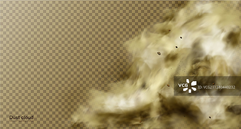 透明背景上的沙漠沙尘暴棕色尘埃云图片素材