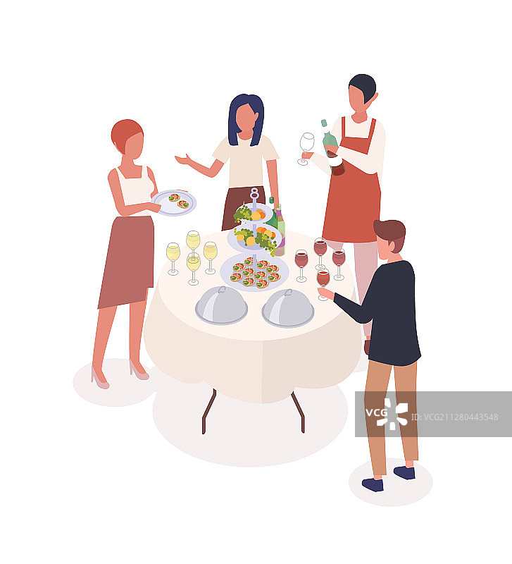 社交活动2.5D展台图片素材