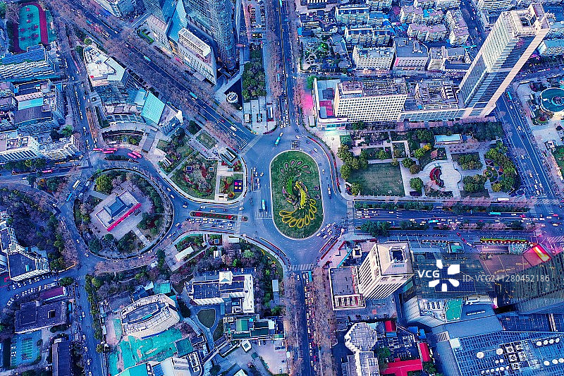 航拍视角下的南京鼓楼广场图片素材